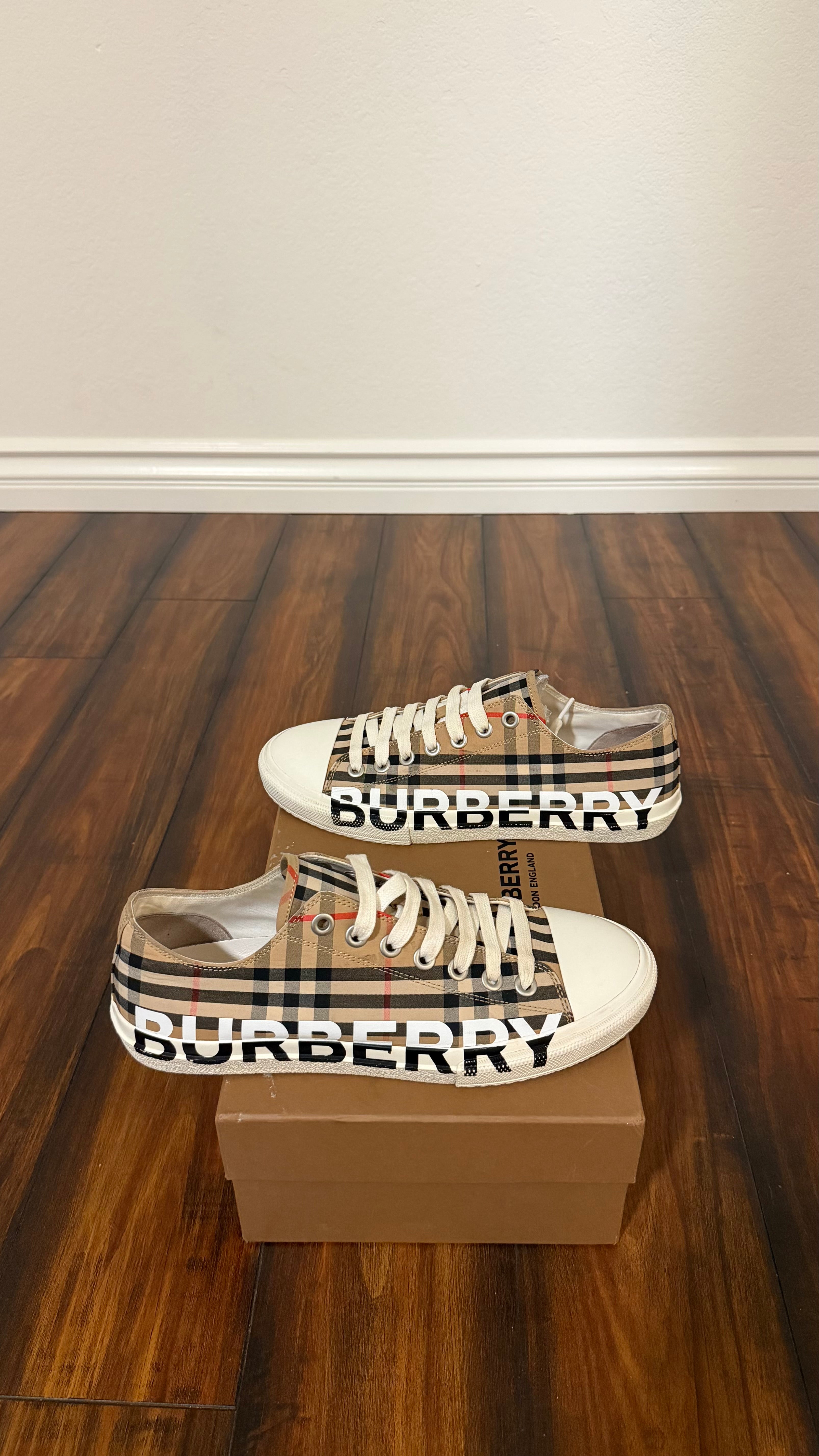 Burberry check sneakers (size 43EU - 10US)