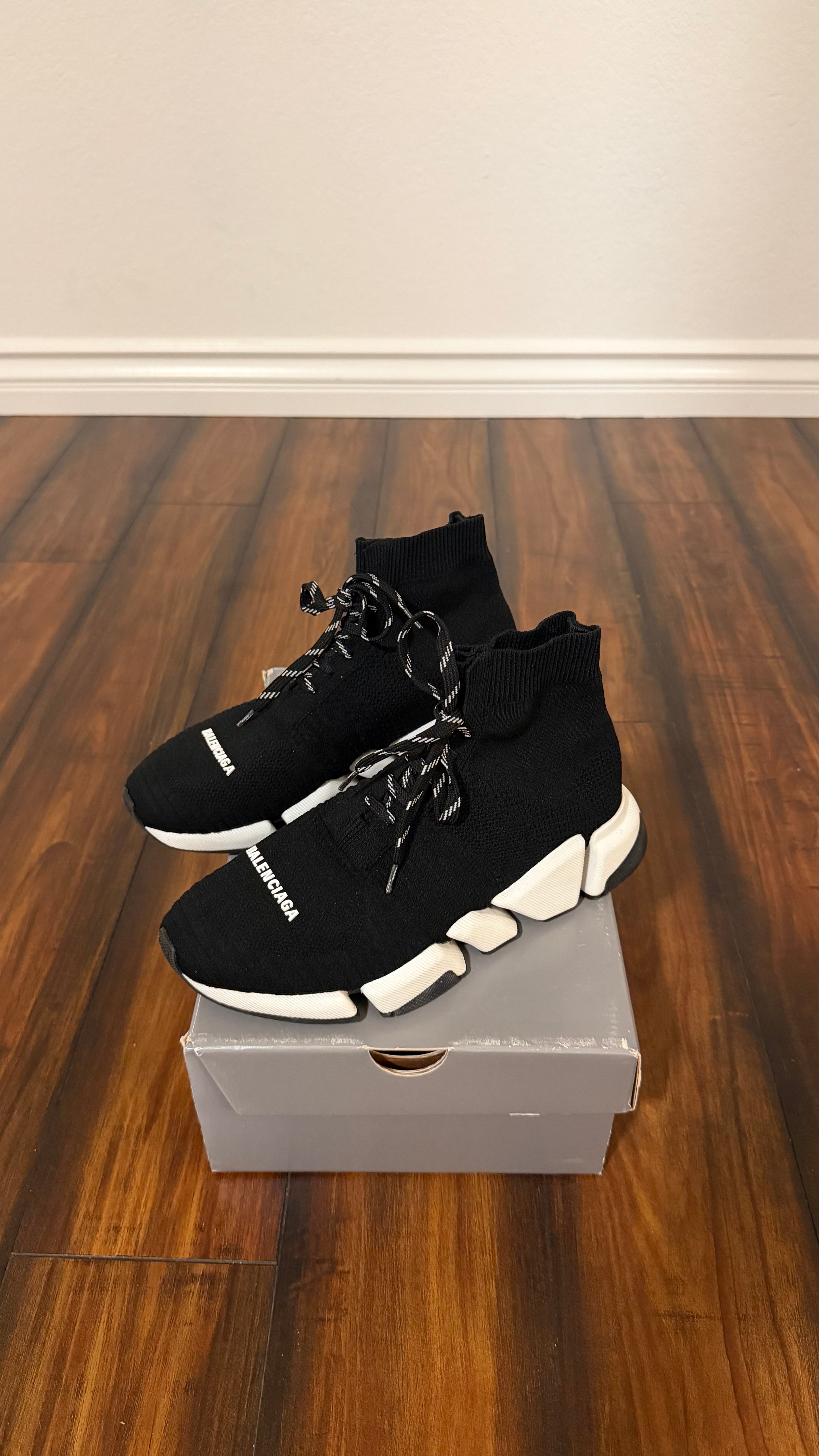 Balenciaga sock speed trainer lace up (size 40EU - 7.5/8US)