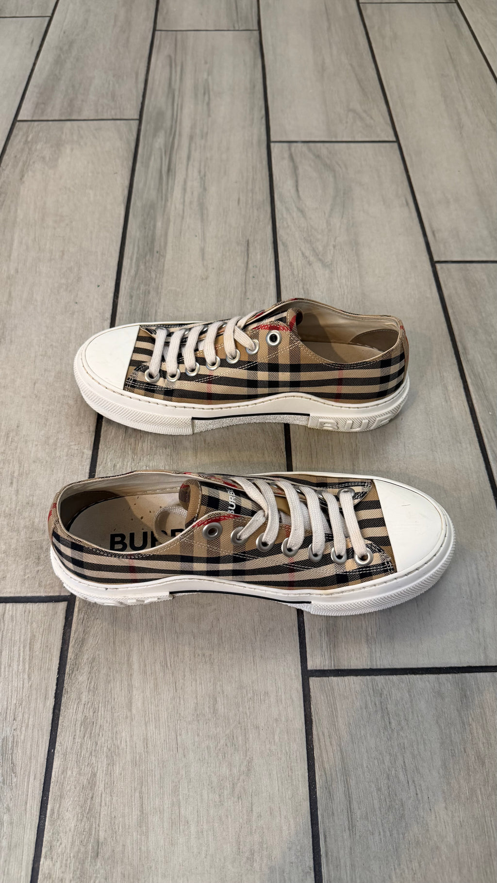 Burberry check sneakers (size 38EU - 8W - 6.5youth)