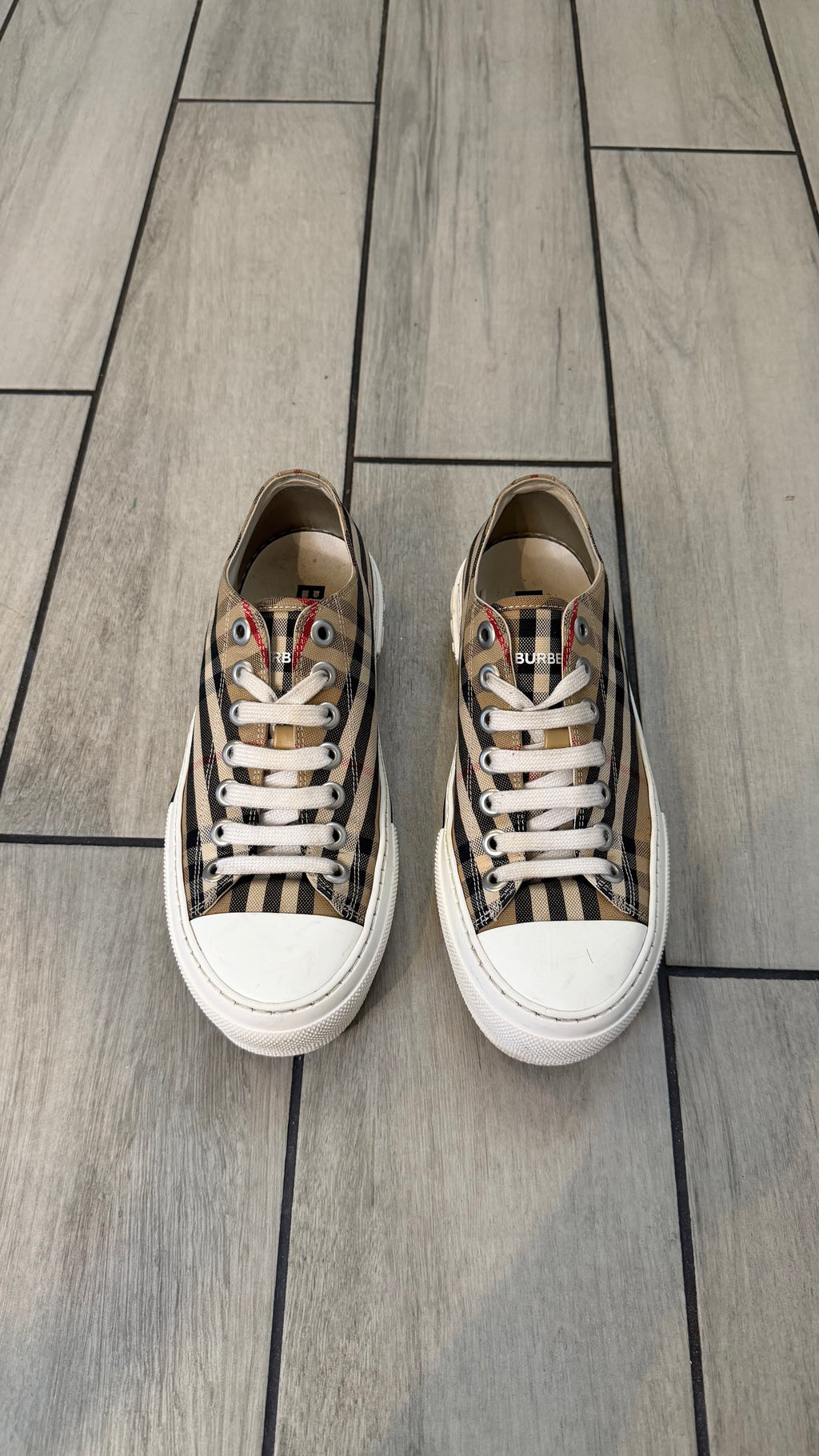 Burberry check sneakers (size 38EU - 8W - 6.5youth)