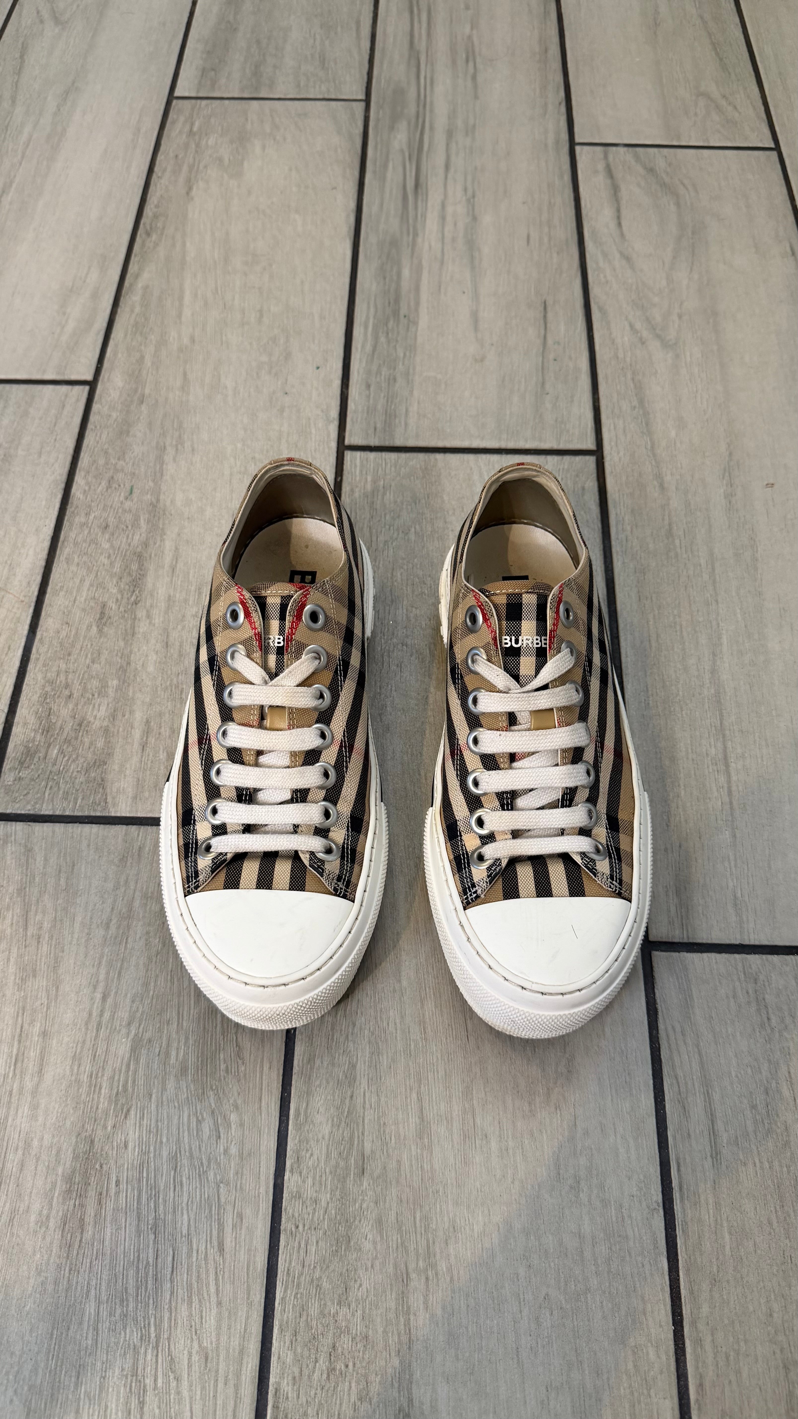 Burberry check sneakers (size 38EU - 8W - 6.5youth)