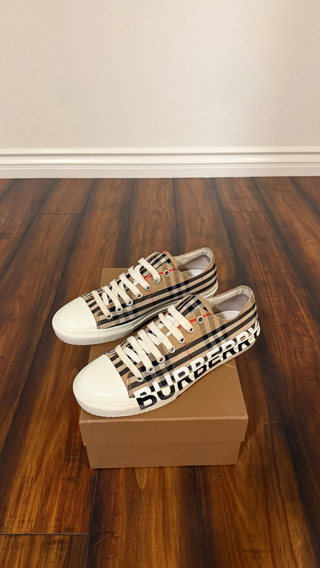 Burberry check sneakers (size 43EU - 10US)