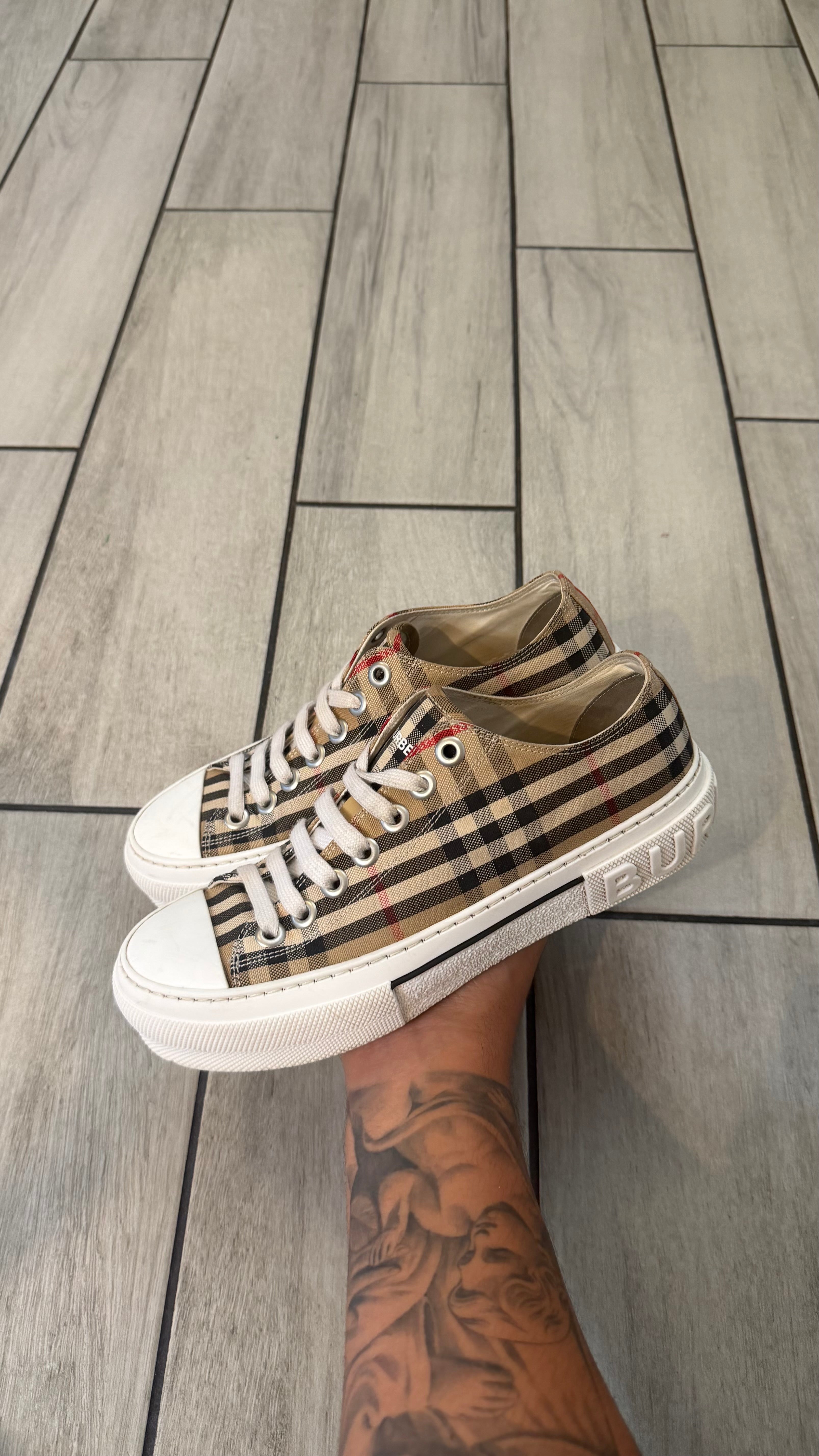 Burberry check sneakers (size 38EU - 8W - 6.5youth)