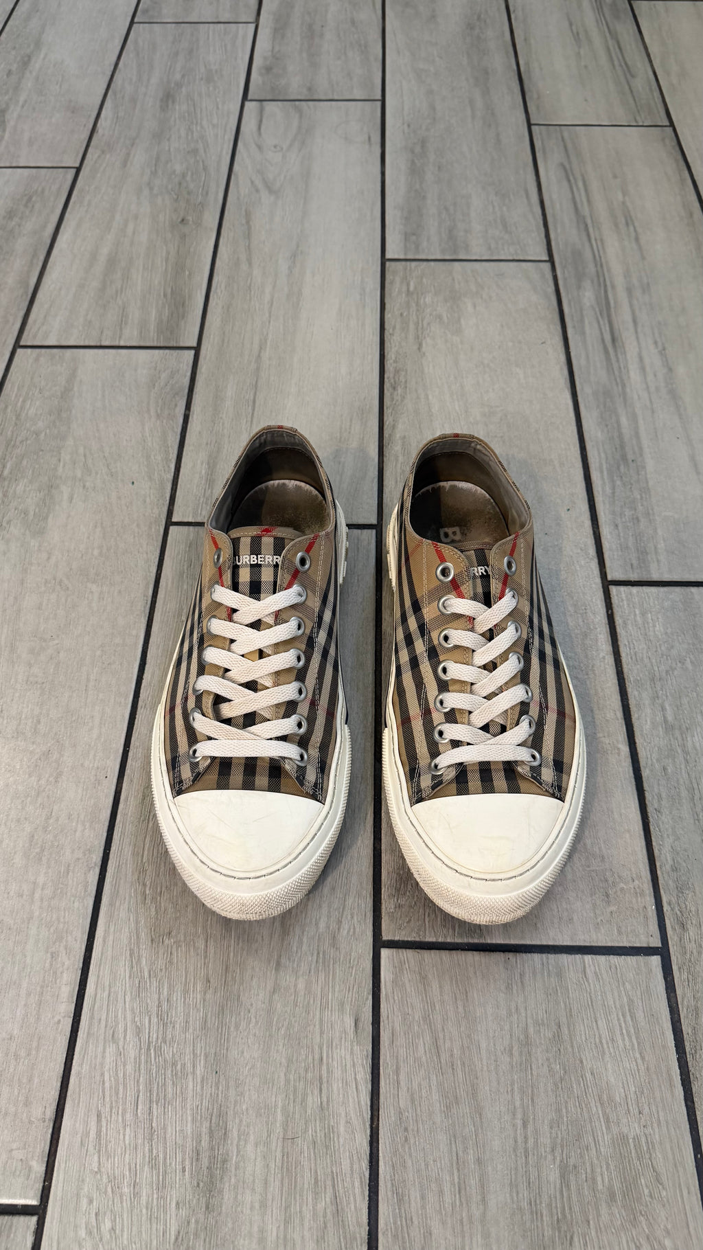 Burberry check sneakers (size 44.5EU - 11.5US)